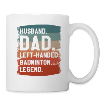 Husband Dad Left-Handed Badminton Legend - Mug - white - Right