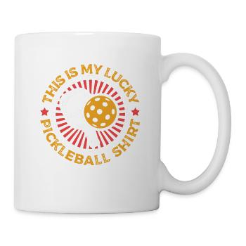 C’est mon jeu de sport de paddle de pickleball de chance - Mug blanc - blanc - Droite