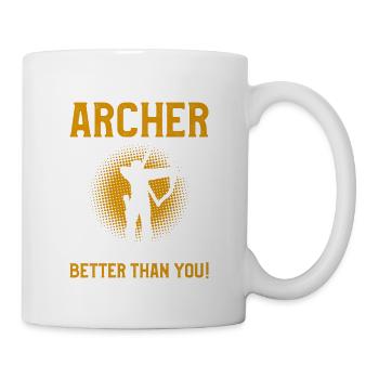 Oui je suis un archer gaucher oui je suis encore meilleur - Mug blanc - blanc - Droite