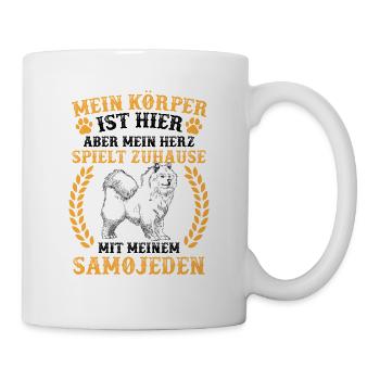 Samojede spielt zuhause Samojedenspitz - Tasse - Weiß - Rechts