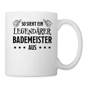 Bademeister Beruf Lustiger Spruch Freibad Geschenk - Tasse - Weiß - Rechts