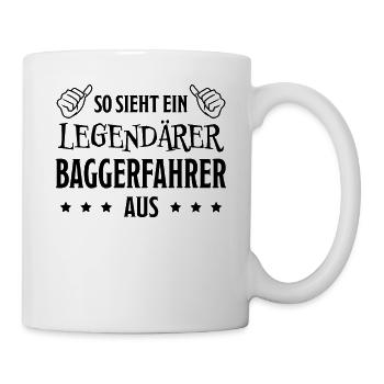 Baggerfahrer Lustiger Spruch Beruf Bagger Geschenk - Tasse - Weiß - Rechts