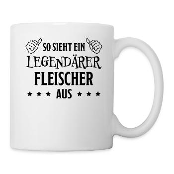 Fleischer Metzger Lustig Spruch Fleischer Geschenk - Tasse - Weiß - Rechts