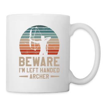 Méfiez-vous que je suis gaucher Archer Archers Archery - Mug blanc - blanc - Droite