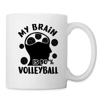 My Brain Is 80% Volleyball Teammates Gift Idea - Mug - white - Right