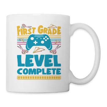 First Day of School Leveled Up To First Grade Boy - Tasse - Weiß - Rechts