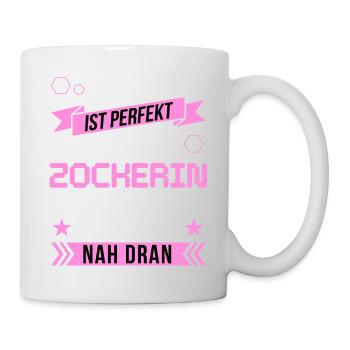 Niemand ist perfekt als Zocker aber nah dran funny - Tasse - Weiß - Rechts