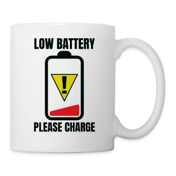 Batterie schwach, bitte aufladen - Tasse - Weiß - Rechts