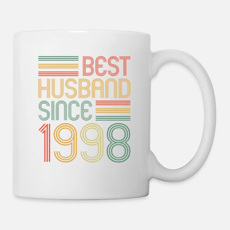 25. Hochzeitstag Bester Ehemann seit 1998 - Tasse - Weiß