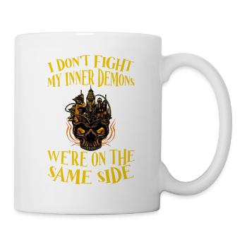 Ne combattez pas Mes démons intérieurs étaient du même côté4 - Mug blanc - blanc - Droite