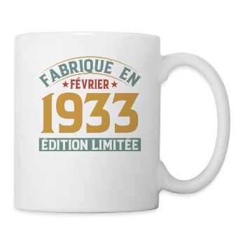 Fabriqué En Février 1933 Édition Limitée - Mug blanc - blanc - Droite