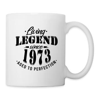 jahrgang 1973 Geburtstag Lebende Legende - Tasse - Weiß - Rechts
