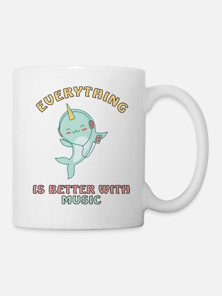 Narwal Zahnwal Delfin - Tasse - Weiß