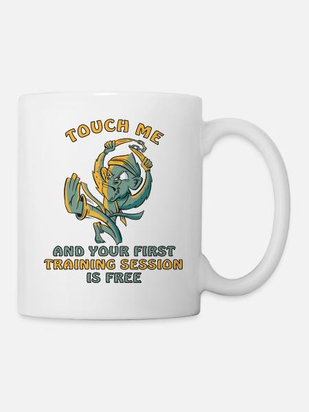 lustiger Affe kann Kampfsport - Tasse - Weiß