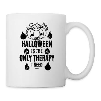 Halloween Therapy lustiger Spruch Geschenk - Tasse - Weiß - Rechts