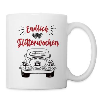 Endlich Flitterwochen Hochzeitsreise Hochzeit Ehe - Tasse - Weiß - Rechts