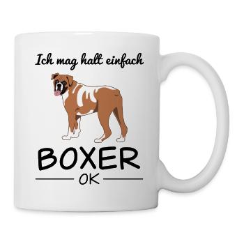 Boxer allemand chien chien amoureux disant cadeau - Mug blanc - blanc - Droite