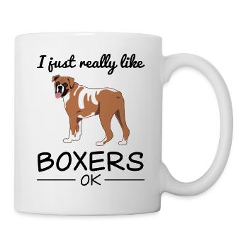 Boxer allemand chien chien amoureux disant cadeau - Mug blanc - blanc - Droite