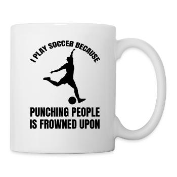 Fußballdesign Fußballspieler Fußballmannschaft - Tasse - Weiß - Rechts