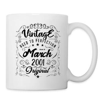 Vintage born in March 2001. Anniversary March 2001 - Mug - white - Right