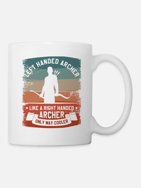 Linkshänder Bogenschütze wie ein Rechtshänder - Tasse - Weiß