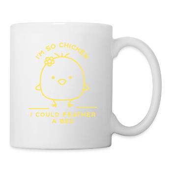 Je suis tellement poulet que je pourrais plumer un lit drôle de poulet - Mug blanc - blanc - Droite