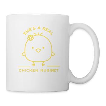 Elle est une vraie pépite de poulet drôle de poulet - Mug blanc - blanc - Droite