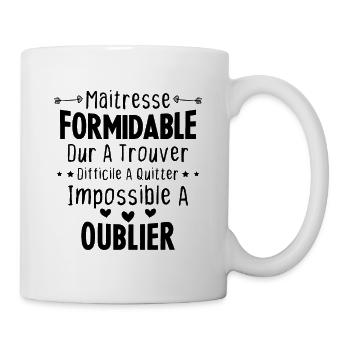 Maîtresse formidable cadeau Maîtresse d'école - Mug blanc - blanc - Droite