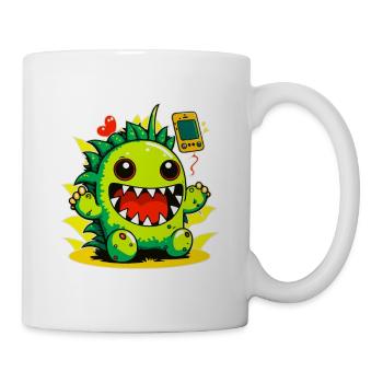 Monster Crash - Cheeky Green Dinosaur Monster - Mug - white - Right