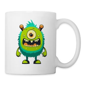 Monster Crash - Cheeky Green Cyclops Monster - Mug - white - Right