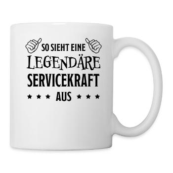 Servicekraft Dienstleistung Lustig Spruch Geschenk - Tasse - Weiß - Rechts