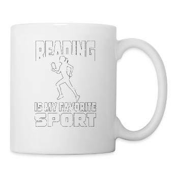 Lesen ist mein Lieblingssport - Tasse - Weiß - Rechts