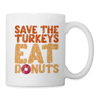 Sauvez les dindes, mangez des beignets 3 - Mug blanc - blanc - Droite
