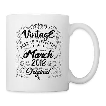 Vintage born in March 2018. Birthday March 2018 - Mug - white - Right