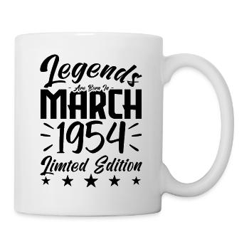 Naissance En Mars 1954. Cadeau d'anniversaire mars - Mug blanc - blanc - Droite