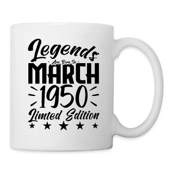 Naissance En Mars 1950. Cadeau d'anniversaire mars - Mug blanc - blanc - Droite