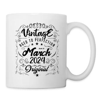 Vintage born in March 2024. Birthday March 2024 - Mug - white - Right