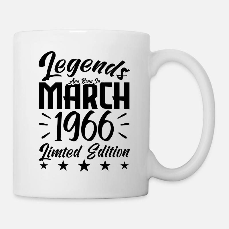 Naissance En Mars 1966. Cadeau d'anniversaire mars - Mug blanc - blanc