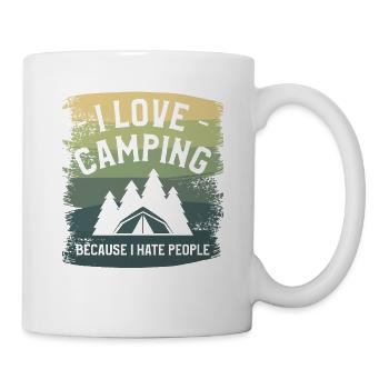 I Love Camping Because I Hate People Bushcraft - Mug - white - Right