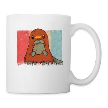 Schnabeltier Retro - Tasse - Weiß - Rechts