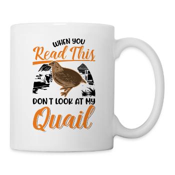 Warning quail quail breeding quail breeder - Mug - white - Right