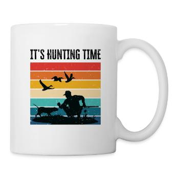 Jagdzeit Retro Natur Schießen Wildtierjagd - Tasse - Weiß - Rechts