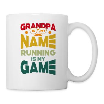 Grandpa Is My Name Running Is My Game - Mug - white - Right