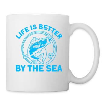 La vie est meilleure au bord de la mer Cadeau de pêche - Mug blanc - blanc - Droite