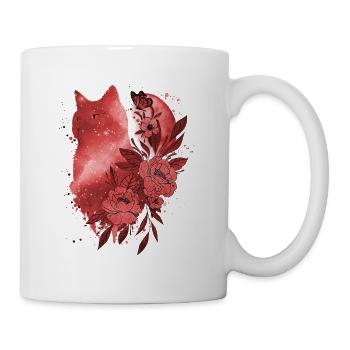 Cat Love with Flowers - Mug - white - Right