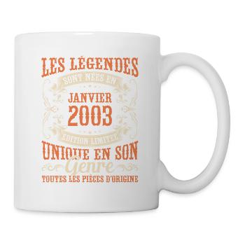 Les Légendes Sont Nées En Janvier 2003 Cadeau - Mug blanc - blanc - Droite