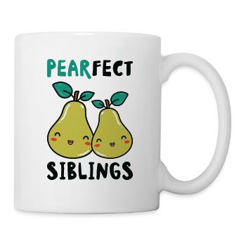Frères et sœurs Poire Fruit Grand Frère Sœur - Mug blanc - blanc - Droite