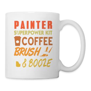 Painter Superpower Kit Coffee Brush & Booze Funny - Tasse - Weiß - Rechts