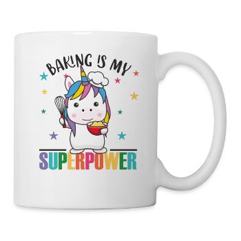 Baking is my superpower cute unicorn baking - Mug - white - Right