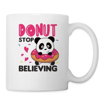 Cute panda funny animals in donut pun - Mug - white - Right